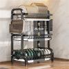 FQAZSTB Multifunctional Dishs Drying Rack,Space-Saving Large Dish Rack,Dish Rack 2 Tiers for Kitchen Counter view 4
