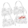 HOLIDYOYO 4pcs Flower Girl Baskets Satin Wedding Decorative Baskets Bowknot Design Versatile and Lightweight for Ceremony view 1