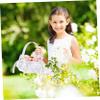HOLIDYOYO 4pcs Flower Girl Baskets Satin Wedding Decorative Baskets Bowknot Design Versatile and Lightweight for Ceremony view 2