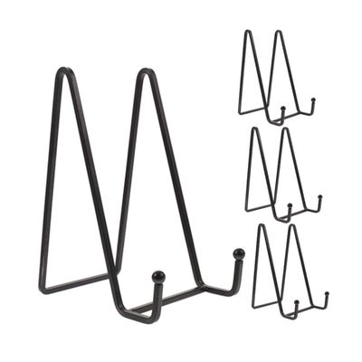 FUNOMOCYA Modern Simple Design Photo Frame Easel Stand Black Iron Plate Holders Multipurpose Display Stands for Picture Frames Anti-slip Tabletop Display Holders