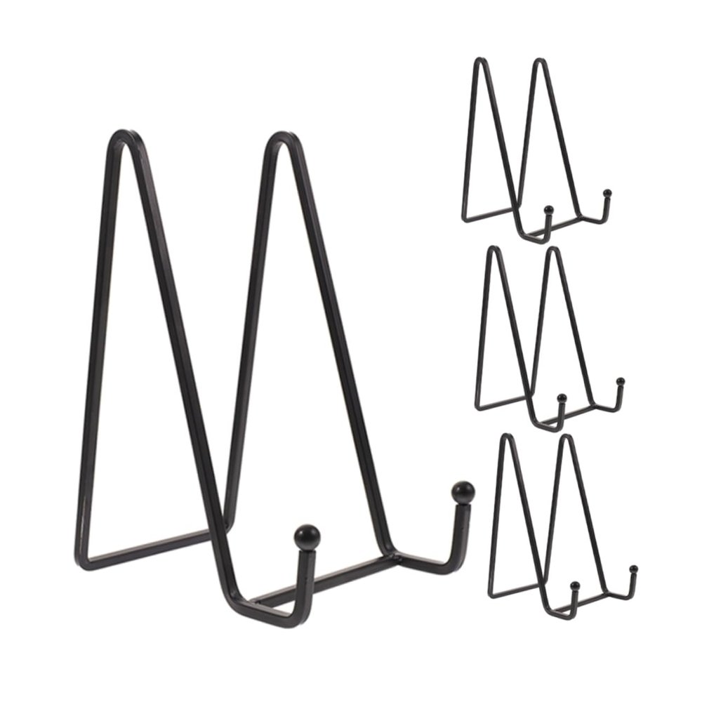 FUNOMOCYA Modern Simple Design Photo Frame Easel Stand Black Iron Plate Holders Multipurpose Display Stands for Picture Frames Anti-slip Tabletop Display Holders