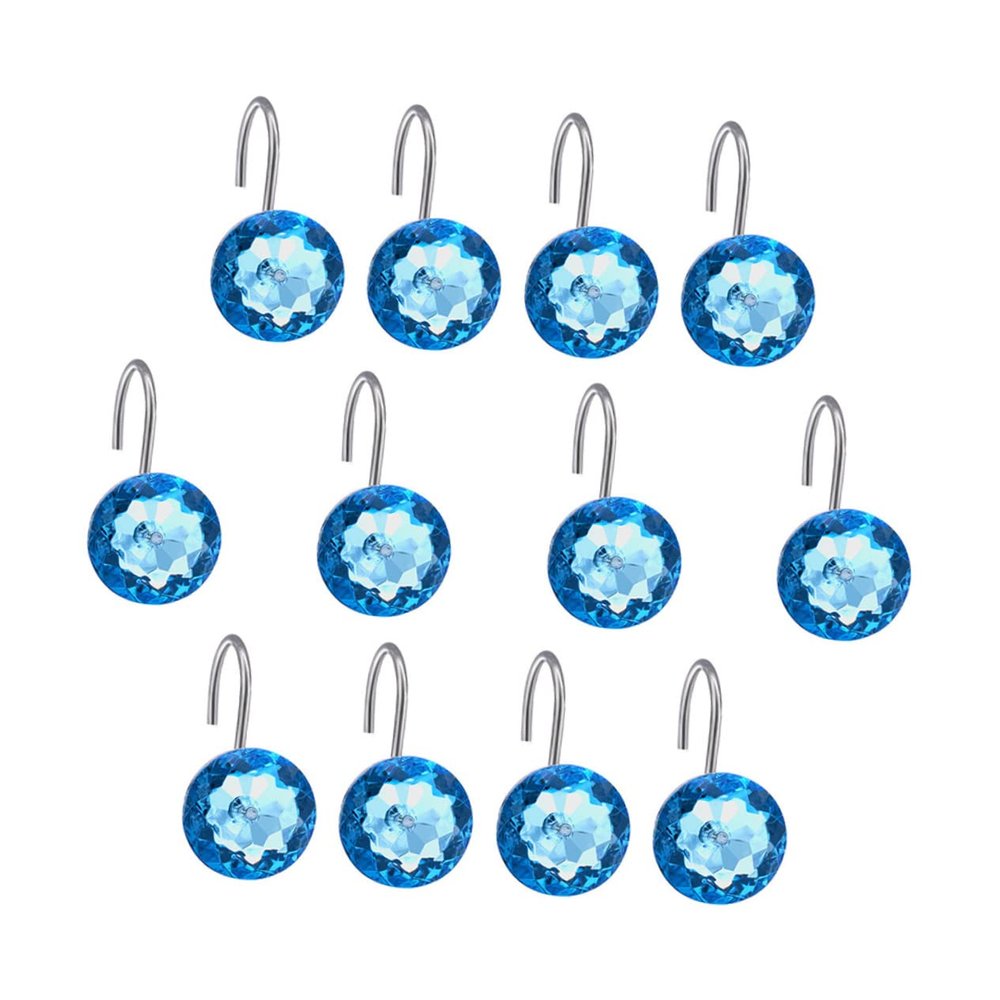 Holibanna 12pcs Acrylic Crystal Shower Curtain Hooks Heavy Duty Bathroom Hooks Decorative for Bathrooms