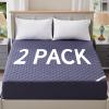 BEDLORE 2 Pack Waterproof Mattress Protector, King Size Pad with Deep Pocket 6"-18" Depth, Soft Breathable Dirt Proof Single Bed Mattress Cover for Bedroom, Dorm Room (Navy Blue) view 1
