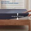BEDLORE 2 Pack Waterproof Mattress Protector, King Size Pad with Deep Pocket 6"-18" Depth, Soft Breathable Dirt Proof Single Bed Mattress Cover for Bedroom, Dorm Room (Navy Blue) view 4