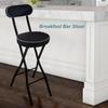 DUANZEYUQA Modern White Folding Breakfast Kitchen Bar Stool with Backrest and Footrest Counter Height High Chair(Black,65cm/26inch) view 4