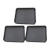 3pcs Plastic Shoes Storage Tray for Boots and Bowls, Black view 1