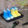 3pcs Plastic Shoes Storage Tray for Boots and Bowls, Black view 2
