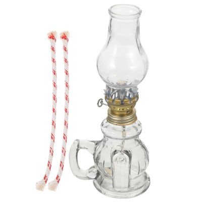 Mobestech Vintage Kerosene Oil Lamp with Thickened Glass Antique Style Indoor Emergency Lighting for Home Decor Smokeless and Odorless for Power Outages