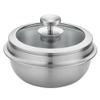 It likes Induction 3-ply stainless Korean Ttukbaegi with Glass cover Lid Hot Pot for Rice, Egg custard Soup 21in view 1