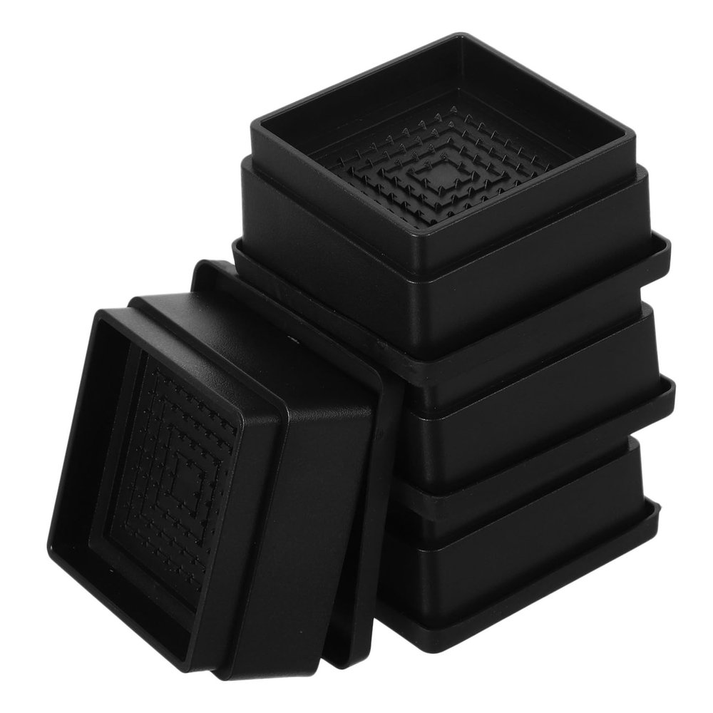 Hoement 4 Piece Stackable Rubber Bed Risers for Height Adjustment