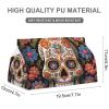 Tissue Box Cover PU Leather Tissue Case Sugar Skulls Square Tissue Box Holder for Bathroom, Vanity Countertop, Tabletop, Car view 3