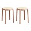 SUZEPER 18 Inch Plastic Stacking Stools,Portable Backless Stackable Stools,Colorful Short Stool Rattan Like Seat,Nesting Stool for Kitchen Dining, Classroom, Students(2, Khaki) view 1