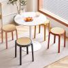 SUZEPER 18 Inch Plastic Stacking Stools,Portable Backless Stackable Stools,Colorful Short Stool Rattan Like Seat,Nesting Stool for Kitchen Dining, Classroom, Students(2, Khaki) view 3