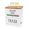 2 in 1 Trash Bag Dispenser and Grocery Bag Holder, Solid Wooden Trash Bag Holder, Kitchen Cabinet Under Sink Organizers and Storage for Grocery Bags and Plastic Bags (Black) view 1