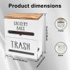 2 in 1 Trash Bag Dispenser and Grocery Bag Holder, Solid Wooden Trash Bag Holder, Kitchen Cabinet Under Sink Organizers and Storage for Grocery Bags and Plastic Bags (Black) view 2