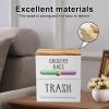 2 in 1 Trash Bag Dispenser and Grocery Bag Holder, Solid Wooden Trash Bag Holder, Kitchen Cabinet Under Sink Organizers and Storage for Grocery Bags and Plastic Bags (Black) view 3