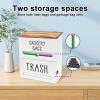 2 in 1 Trash Bag Dispenser and Grocery Bag Holder, Solid Wooden Trash Bag Holder, Kitchen Cabinet Under Sink Organizers and Storage for Grocery Bags and Plastic Bags (Black) view 4