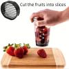 2025 Upgraded Fruit Slicer Cup with Removable Blade, Push Plate  Stainless Steel Strawberry, Egg, Banana, Grape Cutter, Kitchen Gadget for Uniform Slicing, Salad Prep & Party Platters view 2