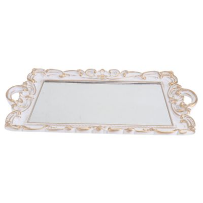 ERINGOGO 1PC Vintage Mirror Tray for Perfume Storage Elegant Decorative Plate for and Party Use Retro Style Photography Prop Smooth Polished Finish