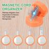 PATIKIL Cable Organizer Holder, 12 Pcs Magnetic Spring Desk Cable Management Clips Adhesive Cord Holder Keeper for Office Desktop Wall Car, Orange view 3