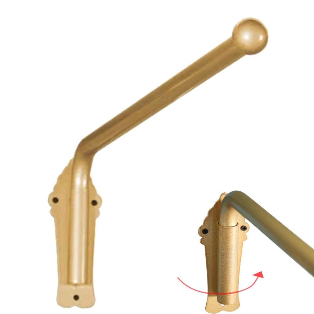 Heavy Duty Swing Arm Curtain Rods, Curtain Bracket, Movable Window Curtain Rail, Door Display Stand Entrance, Shop, Kitchen, Bathroom (Gold)(28in)