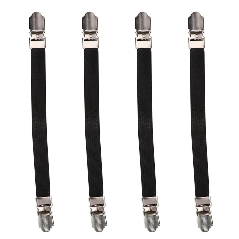 Semme Bed Sheet Straps, Sheet Holders Keep Sheets Firm & Tight 4pcs Elastic Crisscross Sheet Corner Holder Straps Gripper Mattress Gripper Firm Tight Accessories Fasteners Suspender (Black)