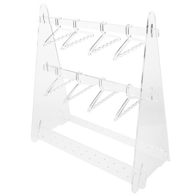 OUNONA 1set Clothes Hanger Jewelry Stand Acrylic Earring Holder Organizer for Necklaces and Bracelets Stylish Display for Dresser Nightstand Jewelry Shop