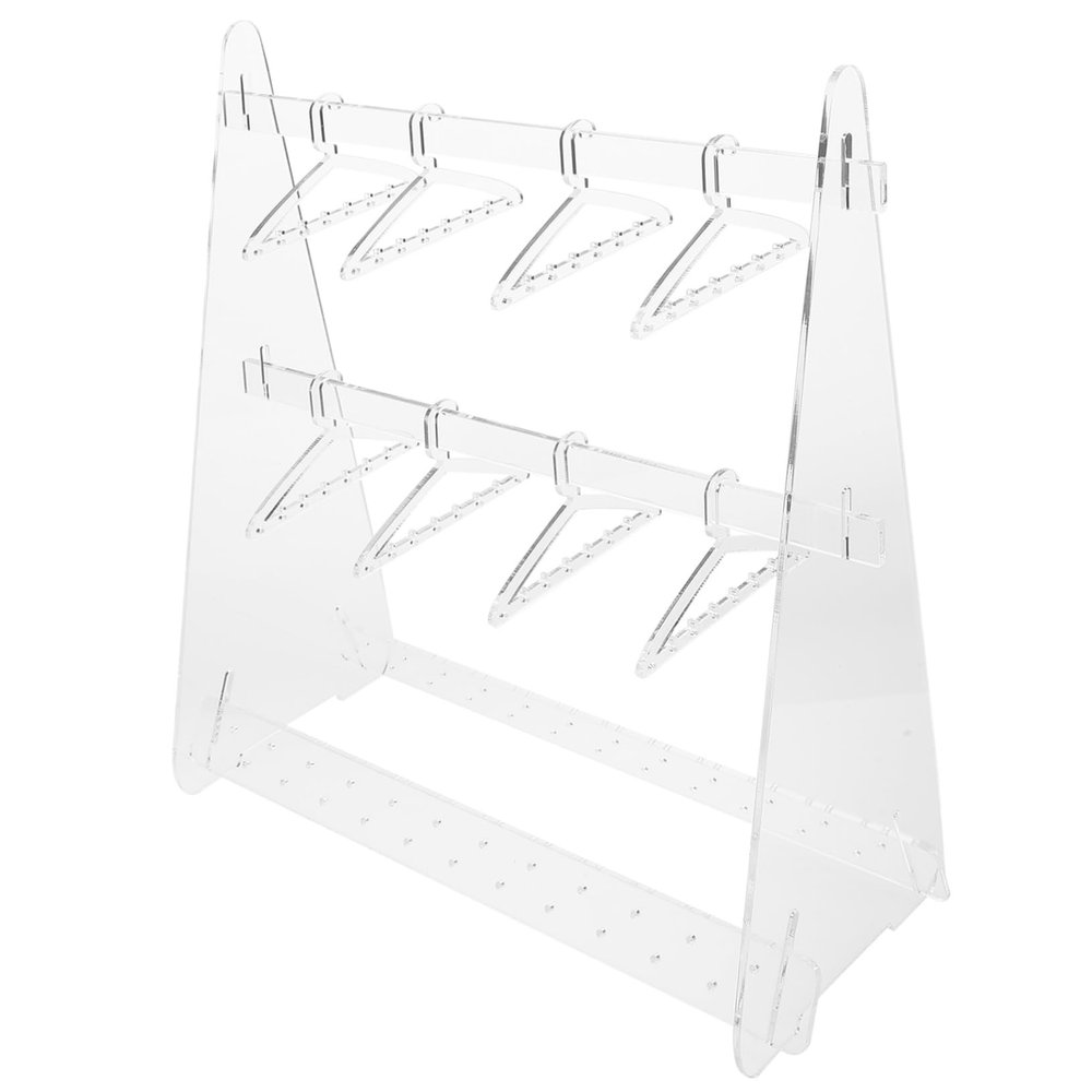 OUNONA 1set Clothes Hanger Jewelry Stand Acrylic Earring Holder Organizer for Necklaces and Bracelets Stylish Display for Dresser Nightstand Jewelry Shop