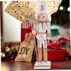 PRETYZOOM 4pcs Wooden Nutcracker Soldiers Xmas Home Decor for Centerpieces view 3
