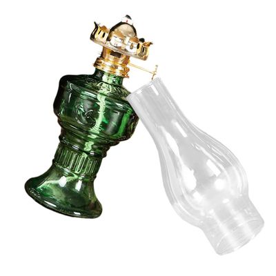 Happyyami Rustic Kerosene Lamp for Home Fuel Lamp Oil Glass Cover Vintage Style Indoor Lighting