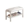 HQYYIKYU Simple Modern Storage Shoe Bench, Solid Wood Household Shoe Cabinet Stool Multifunctional Storage Shoe Changing Stool for Entryway, Bedroom, Living Room, 80cm, White view 1