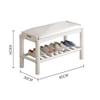 HQYYIKYU Simple Modern Storage Shoe Bench, Solid Wood Household Shoe Cabinet Stool Multifunctional Storage Shoe Changing Stool for Entryway, Bedroom, Living Room, 80cm, White view 2