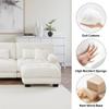 133.8 U-Shaped Modern Sofa Modular Sectional Cloud Couch with 2 Ottoman, Deep Seat Comfy Chenille Cloud Couch for Living Room (White, 3 Seat-U) view 4