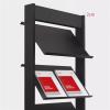 LICONG-2019 Floor Newspaper Rack Floor Data Rack Iron Newspaper Rack Multilayer Storage Display Rack Large Capacity Vertical Magazine Rack Newspaper Shelf Floor-Standing Magazine Rack(Black) view 3