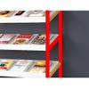 LICONG-2019 Floor Newspaper Rack Modern Design Magazine Rack Wooden Storage Rack Slant Display Bookshelves Floor-to-Ceiling Advertising Floor-Standing Magazine Rack(Black+Teak) view 3