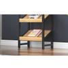 LICONG-2019 Floor Newspaper Rack Modern Design Magazine Rack Wooden Storage Rack Slant Display Bookshelves Floor-to-Ceiling Advertising Floor-Standing Magazine Rack(Black+Teak) view 4