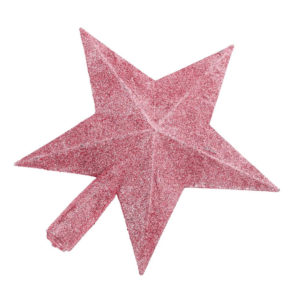 Cabilock Pink Glittering Star Christmas Tree Topper Decoration Festive Home Decor Ornament for Holiday Celebration for Treetop Decoration