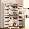 CypherX 75" Tall Farmhouse Kitchen Pantry Cabinet, Rustic Wood Cupboard with Adjustable Shelves & Barn Style Door Shelves, Versatile Storage Cabinet for Kitchen, Living Room, Dining Room (White) view 1