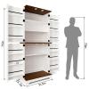 CypherX 75" Tall Farmhouse Kitchen Pantry Cabinet, Rustic Wood Cupboard with Adjustable Shelves & Barn Style Door Shelves, Versatile Storage Cabinet for Kitchen, Living Room, Dining Room (White) view 2