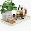 AquaChase Counter Organizer for Bathroom, Kitchen or Coffee Bar, Metal Shelf with Faux Marble, Vanity Countertop Makeup Storage, Dresser Perfume Display Rack, Toilet Tank Tray (Matte Gold, 1-tier) view 2