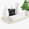 AquaChase Counter Organizer for Bathroom, Kitchen or Coffee Bar, Metal Shelf with Faux Marble, Vanity Countertop Makeup Storage, Dresser Perfume Display Rack, Toilet Tank Tray (Matte Gold, 1-tier) view 3
