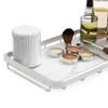 AquaChase Counter Organizer for Bathroom, Kitchen or Coffee Bar, Metal Shelf with Faux Marble, Vanity Countertop Makeup Storage, Dresser Perfume Display Rack, Toilet Tank Tray (Matte Nickel, 1-Tier) view 1