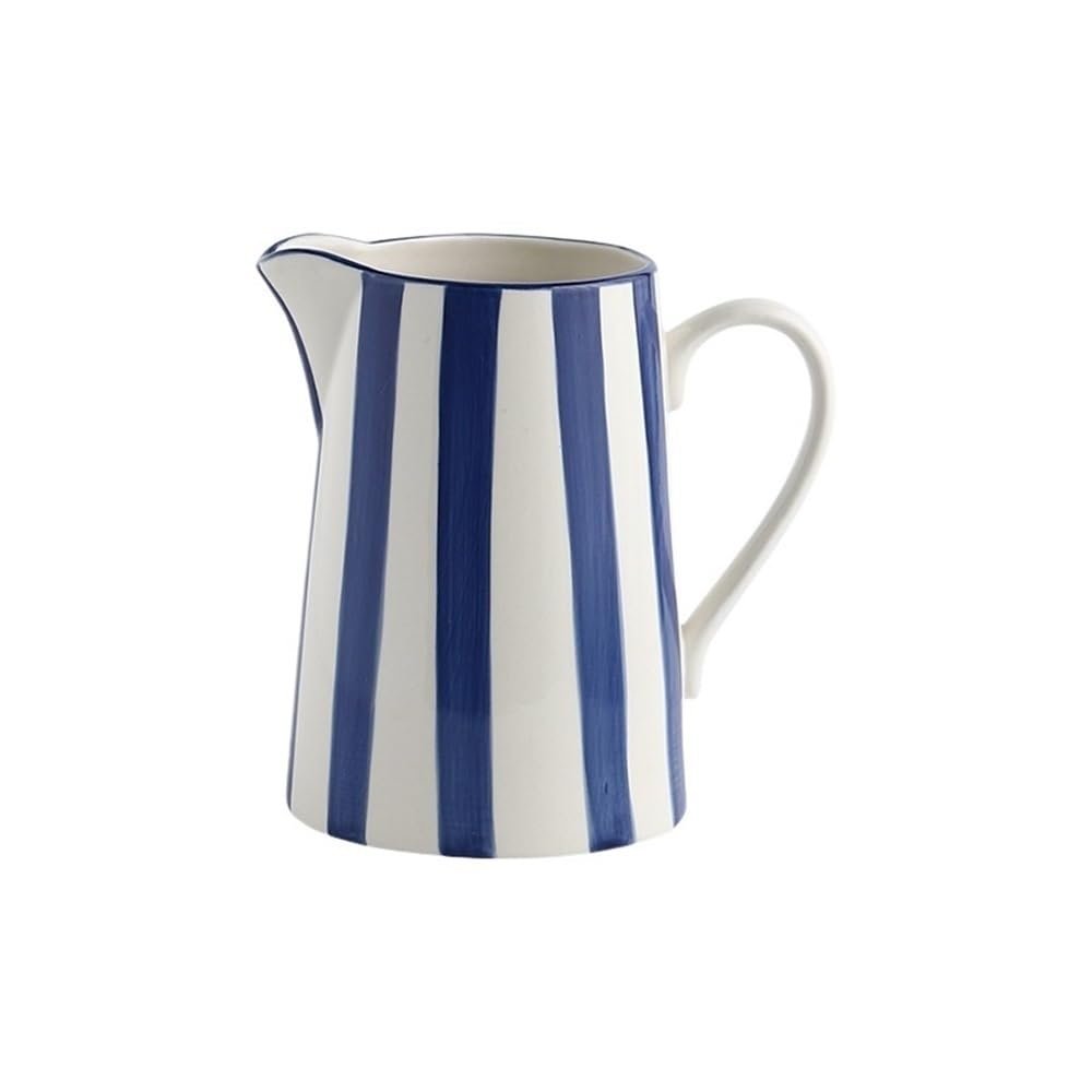 GLigeT Iced Tea Pitcher 1.5L Blue Ceramic Water Kettle with Handle Milk Tea Juice Pitcher Kitchen Water Pot Water Jug
