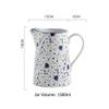 GLigeT Iced Tea Pitcher 1.5L Blue Ceramic Water Kettle with Handle Milk Tea Juice Pitcher Kitchen Water Pot Water Jug view 2