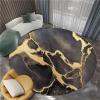 Round Rug Black 4ft Marble Liquid Gold Area Indoor Circle Rug Round Washable Rug, Floor Mat Print Non Slip Carpet Kitchen Living Room Dining Room Playroom Decor view 3