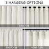 Cream Linen Kitchen Curtains 30 Inches Long 2 Panels Back Tab Rod Pocket Farmhouse Light Filtering Semi Sheer Short Curtains Solid Privacy Cafe Tier Curtain for Bathroom Basement Camper 30x30 view 3