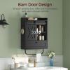 MAHANCRIS Bathroom Wall Cabinet, Farmhouse Medicine Cabinets with Sliding Door, Wall Mounted Storage Cabinet with Adjustable Shelf and Towel Bar, for Bathroom, Living Room, Kitchen, Black view 4