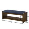Lighluxstly Accent Bench with Lower Shelf Shoe Rack, Padded Seating Bench for Living Room, Modern Compact Bed End Bench with Storage for Bedroom Seating, Removable Cushion (Navy Blue, 47" L) view 2