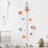 Fufuquare Cartoon Rocket Planet Growth Chart Wall Stickers Height Measurement Vinyl Wall Decals for Kids' Rooms Nursery Classroom view 3
