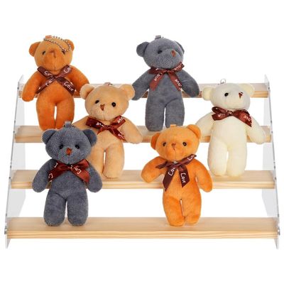 4-Tier Wood & Acrylic Display Riser, Perfect For Toys, Dolls, Jewelry, Makeup, Perfume, And Cupcakes